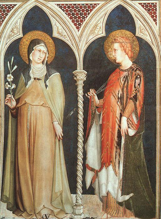 Simone Martini St Clare and St Elizabeth of Hungary oil painting image